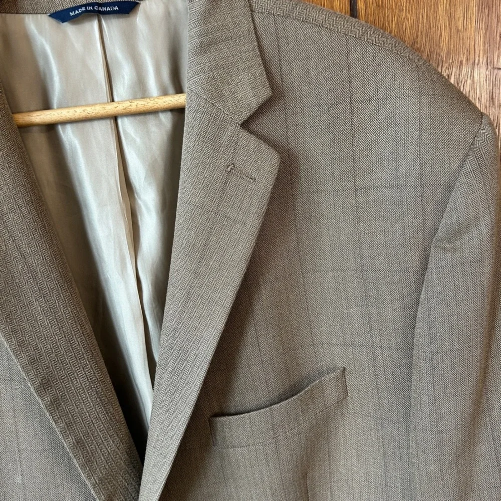 Ralph by Ralph Lauren Mens Blazer Tan Two Button‎ Classic Fit Business  Preppy